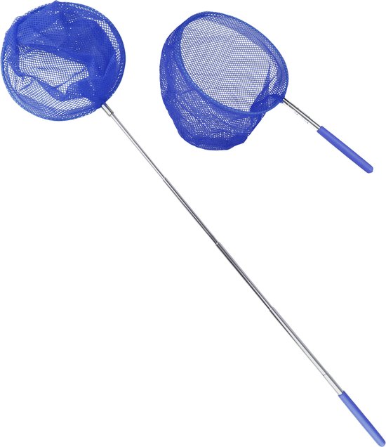 Dutchwide Uitschuifbaar Schepnet Kind - Visnet - Zwembad Net - Vijvernet - Schepnetje - Visnetje - Vlindernet - Donker Blauw
