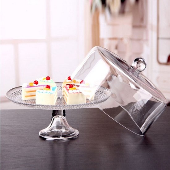 2 Stuks - Fruithapje met deksel - Taartbordrek - cake schaal voor poppen huis - Keukenbenodigdheden - Poppenhuis Decoration