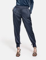 TAIFUN Dames Satijnen broek met strikdetails loungebroek Obsidian-38