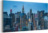 Wanddecoratie Metaal - Aluminium Schilderij Industrieel - New York - Skyline - Empire State Building - 160x80 cm - Dibond - Foto op aluminium - Industriële muurdecoratie - Voor de woonkamer/slaapkamer