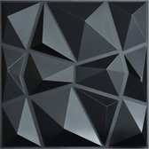 3D wandpanelen Diamond (12 stuks) PVC - Mat zwart - 3D muurbehang - wanddecoratie - muurdecoratie - plafonddecoratie - woonkamer wandpanelen - badkamer wandpanelen - muurbekleding