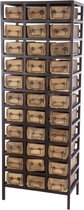 Tv meubel - brick mold rack 56x32x154cm met 33 stenen mallen - natural - 56x32x15433