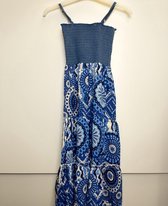 Lange bohemian meisjes jurk Cindy blauw 110/116 ibiza style