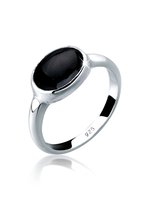 Elli Ring dames met onyx edelsteen in 925 sterling zilver