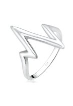 Elli Dames Ring Dames Hartslag Geo Look in 925 Sterling Zilver