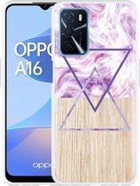 Oppo A16 / A16s Hoesje Color Paint Wood Art - Designed by Cazy