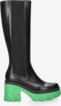 Tango | Khloe 2-a high black leather chelsea boots - green sole | Maat: 40