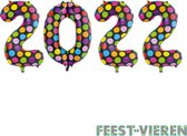 Folieballon 2022 stippen 86cm | Oud & Nieuw Versiering | Nieuwjaar ballonnen