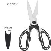 WiseGoods Luxe Keukenschaar - Schaar - Keukengerei - Keuken - Gereedschap - Tool - Huishoudschaar - Scissors - Mes - Wit - Zwart