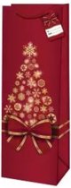 Kerst fles geschenktas - Rood - 13 x 36 cm