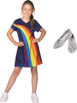K3 jurkje regenboog - nieuw blauw + schoentjes - 3-5 jaar - mt 29