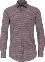 Casa Moda Overhemd rood gewerkt (Maat: 5XL)