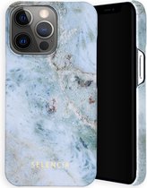 Selencia Maya Fashion Backcover iPhone 13 Pro hoesje - Marble Blue