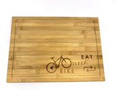 Cycle Gifts Broodplank Mountainbike - Broodplank - Snijplank - Borrelplank - Tapasplank - Serveerplank - Fietscadeau - Bamboe - Bruin