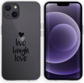 iMoshion Design voor de iPhone 13 hoesje - Live Laugh Love - Zwart