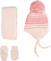 Kitti 3-Delig Winter Set | Muts met Fleecevoering - Sjaal - Handschoenen | 0-18 Maanden Baby Meisjes | Schattig-01 (K2150-05)