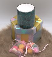 Waxmelts Waxbrander Groenblauw Cirkels 14 melts Giftset Aromabrander Moederdag Waxmelt Kaarsmelts Melts Diverse Geuren Handgemaakt Cadeau Verjaardag Geur Sfeer