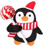 Lolly Kaart Christmas Kerst Pinquin / Pinguin | Traktatie Kids – School | Label – Kaartje – Card | Verjaardag – Birthday – Bruiloft – Party – Feest| Uitdeeltraktatie Peuter – Kleuter – Kind | Candy Gift | Leuk uitdelen – 25 stuks