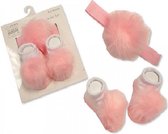 Nursery Time - Baby Geschenkset - Sokjes & Haarband met Pompoms - Newborn