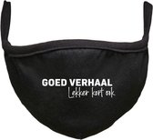 Goed verhaal lekker kort ook Rustaagh mondkapje - gezichtsmasker - wasbaar - niet medisch - zwart - tekst - bedrukt