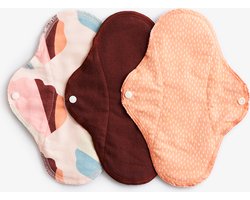 ImseVimse wasbaar maandverband - 3 stuks - Normaal/dagverband - Orange Sprinkle - Oranje mix