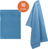 EM Kitchen Theedoek - Blauw - 10 stuks - 50 x 70 cm - 100% Katoen