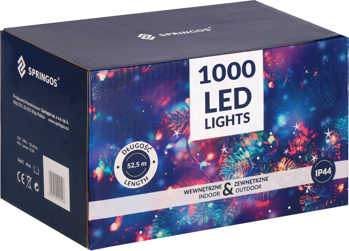 Springos Kerstverlichting - Binnen & Buiten - 50 m - 1000 LED - Warm Wit – foto 6