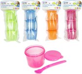 First Steps babyvoeding bewaarbakjes met lepel - Geel