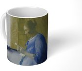 Mok - Brieflezende vrouw in het blauw - Johannes Vermeer - 350 ML - Beker