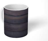 Mok - Zwarte achtergrond met een planken structuur - 350 ML - Beker