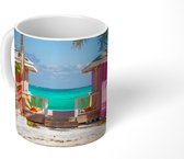 Mok - Kleurrijke strandhutjes Caraiben - 350 ML - Beker