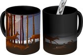 Magische Mok - Foto op Warmte Mok - dieren die vluchten voor een bosbrand - 350 ML