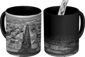 Magische Mok - Foto op Warmte Mok - Reykjavik in de winter - zwart wit - 350 ML