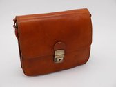 SENSE Schoudertas Ella cognac - Italiaanse Crossbody bag - Toscaanse leer