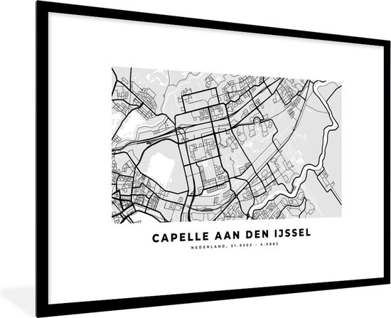Fotolijst incl. Poster - Plattegrond - Capelle aan den IJssel
