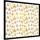 Cadre photo avec affiche - Sapin de Noël - Or - Motifs - 40x40 cm - Cadre pour affiche