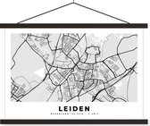 Porte-affiche avec affiche - Affiche scolaire - Plan de la ville - Leiden - Nederland - 60x40 cm - Lattes noires