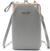 Telefoontasje - Grijs - Compacte Schoudertas - De ideale Tas voor je telefoon, pasjes, brief- en muntgeld en meer - Grey