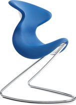 Aeris Oyo Nexis  - eetkamerstoel - blauw - framekleur wit - zitschaal wit - zitbekleding polyester