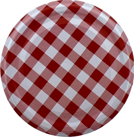 Confituurpot Jampot Inmaakpot met geruite schroefdeksel van 330 ml - 8 x 8 cm - 6 stuks