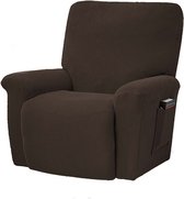 Fauteuil Hoes Stretch - Bruine Bankhoes, Stoelhoes, Meubelhoes - Waterdicht  en Stofdicht - Kwalitatieve Zetel Overtrek - Donkerbruin