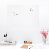 Navaris magnetisch whiteboard met stift - Metaal - 40 x 60 cm - Uitwisbaar - Met zwarte marker en montageset - Om op te hangen - Wit