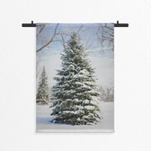 Wandkleed Kerstboom Vintage Natuur 90x120 cm