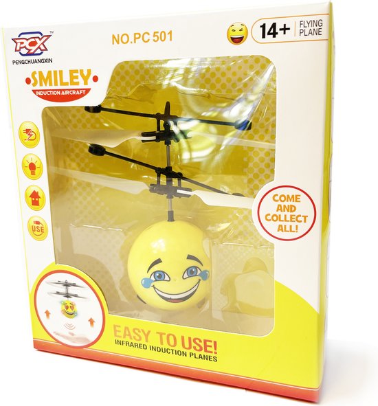 Jinyu Toys - Flying Ball Smiley - Balle volante à la main avec capteur  infrarouge LED