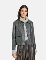 GERRY WEBER Dames Jas van imitatieleer dark Taupe-42