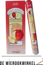 De Wierookwinkel – Doos - Wierook - Rood - Appel - Red Apple - Rode Appel Wierook - Wierookstokjes Rode Appel - (HEM) - Wierooksticks - Incense sticks - 6 Kokers - 120 Stokjes