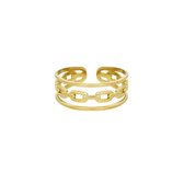 Ring Triple - Yehwang - Verstelbare ring - Goud - Stainless Steel - One size