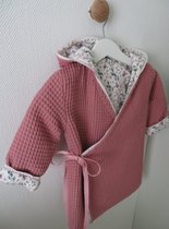 Baby badjasje - meisje badjas - badkleding - roze - maat 62/68 - ( Handgemaakt Sweet Baby Bedstraw )