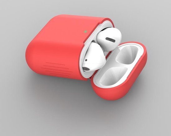 Apple AirPods 1/2 Hoesje in het Rood - Siliconen - Case - Cover - Soft case