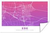 Poster Stadskaart - Ede - Nederland - Paars - 30x20 cm - Plattegrond